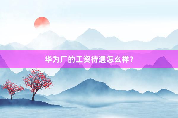 华为厂的工资待遇怎么样？